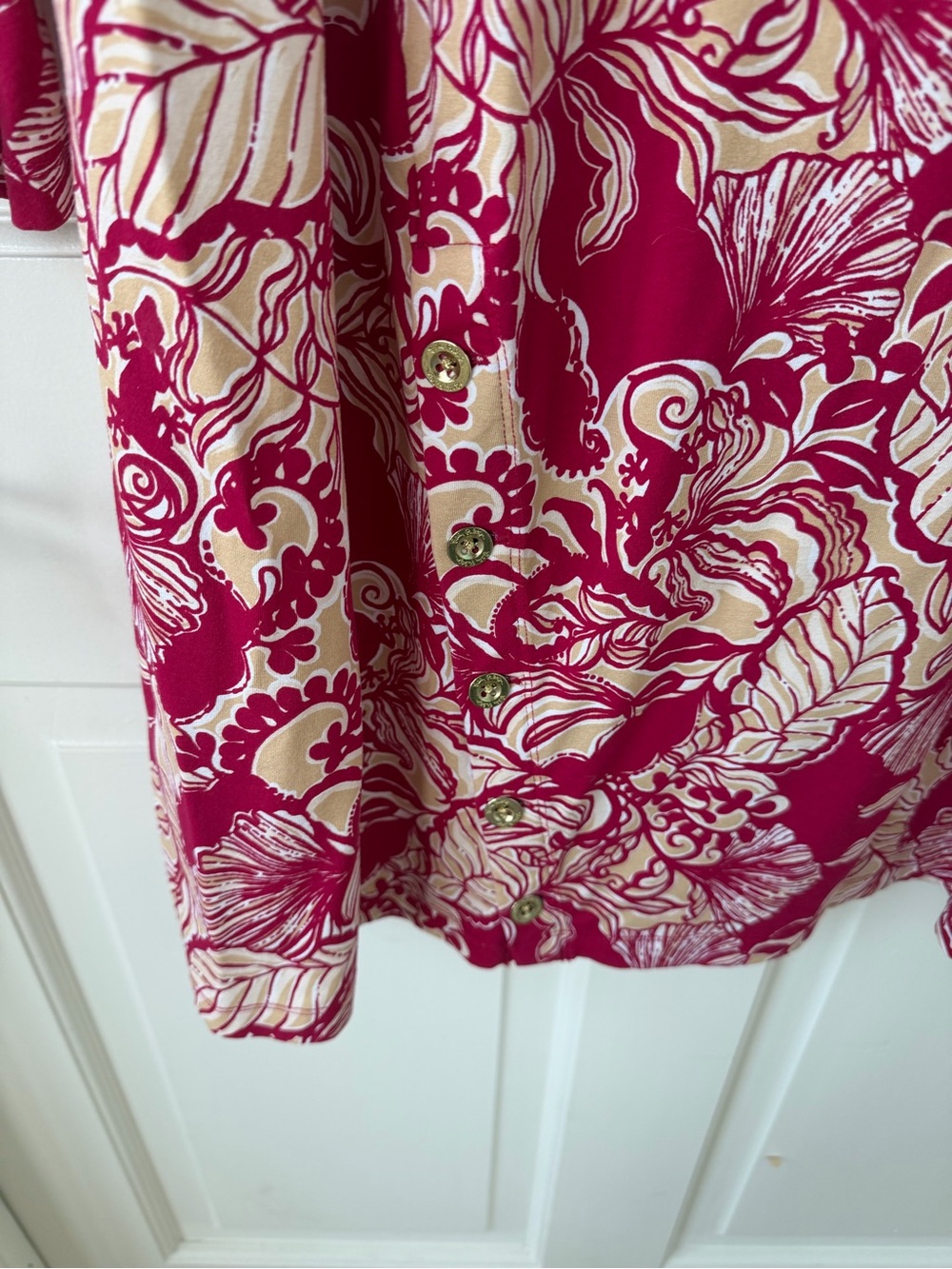 Lilly Pulitzer XL Red and gold dress - Picture 3 of 4